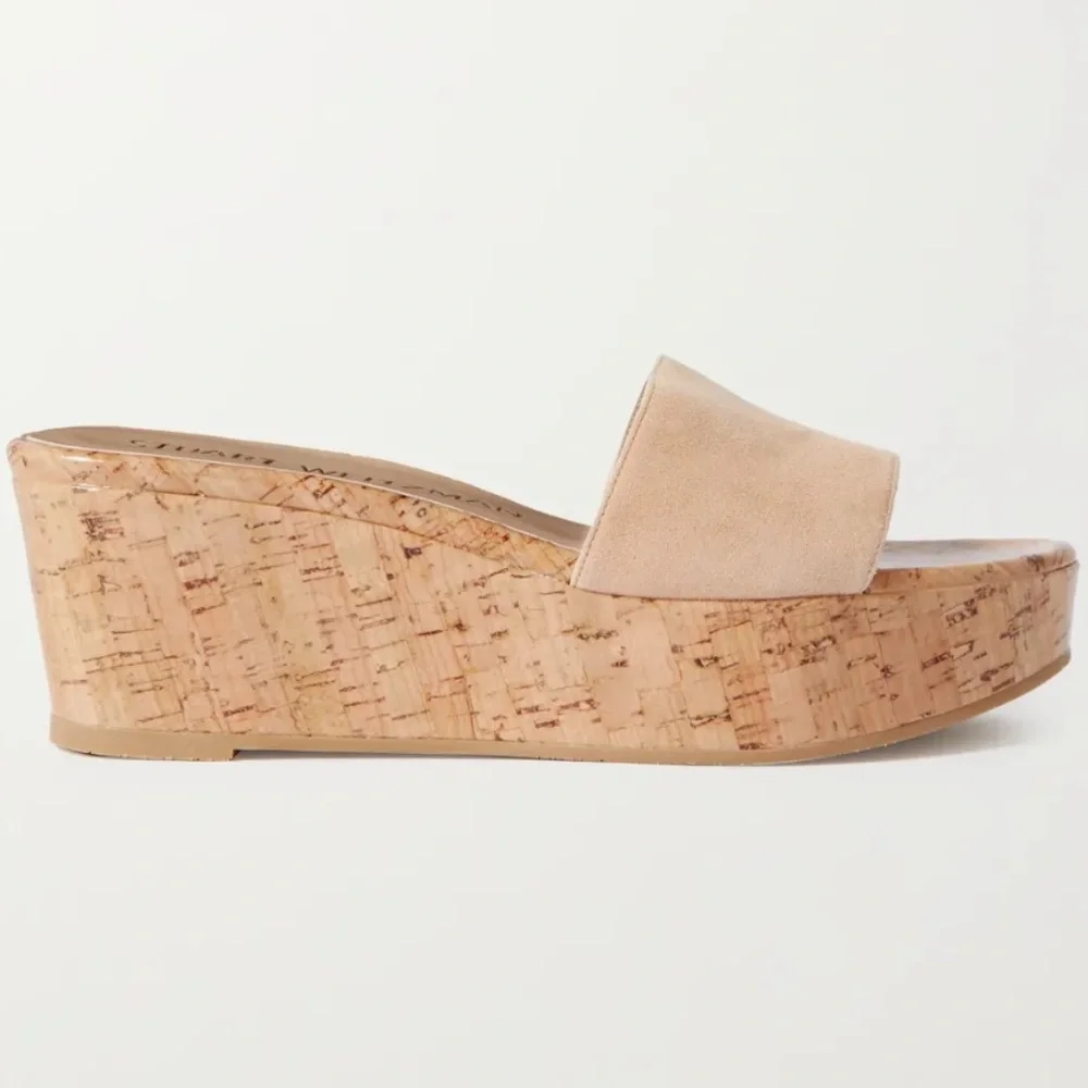 STUART WEITZMAN Summer Suede Wedge Sandals In Neutral Size US 9.5 $ 375